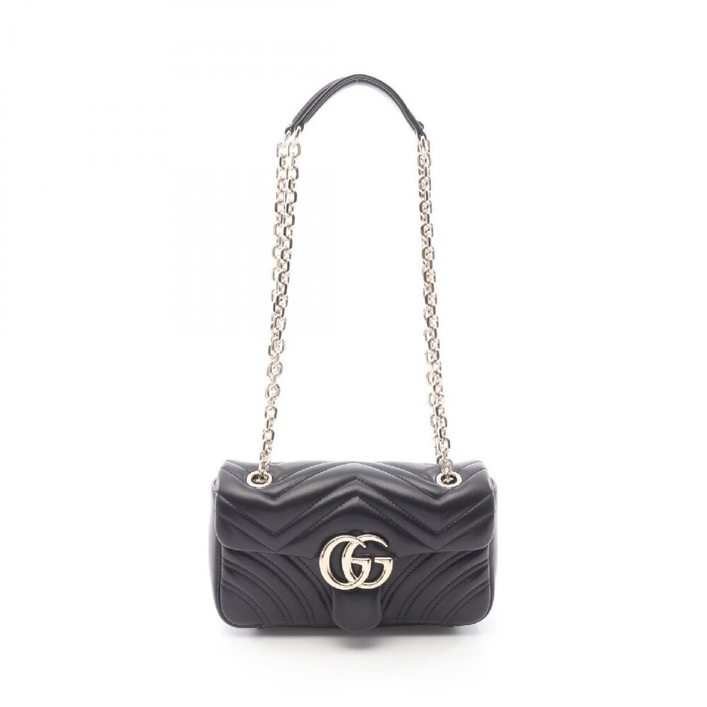 Gucci GG Marmont Shoulder Bag Leather Black